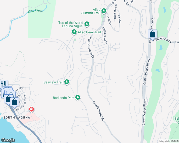 map of restaurants, bars, coffee shops, grocery stores, and more near 31362 Abanita Way in Laguna Niguel