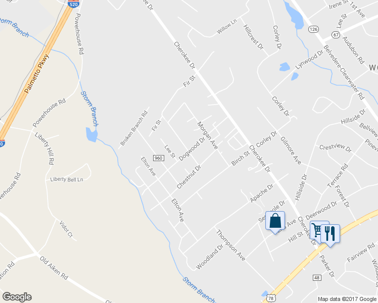 map of restaurants, bars, coffee shops, grocery stores, and more near 431 Malone Avenue in North Augusta