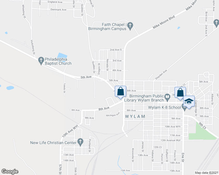 map of restaurants, bars, coffee shops, grocery stores, and more near 4923 7th Avenue in Birmingham