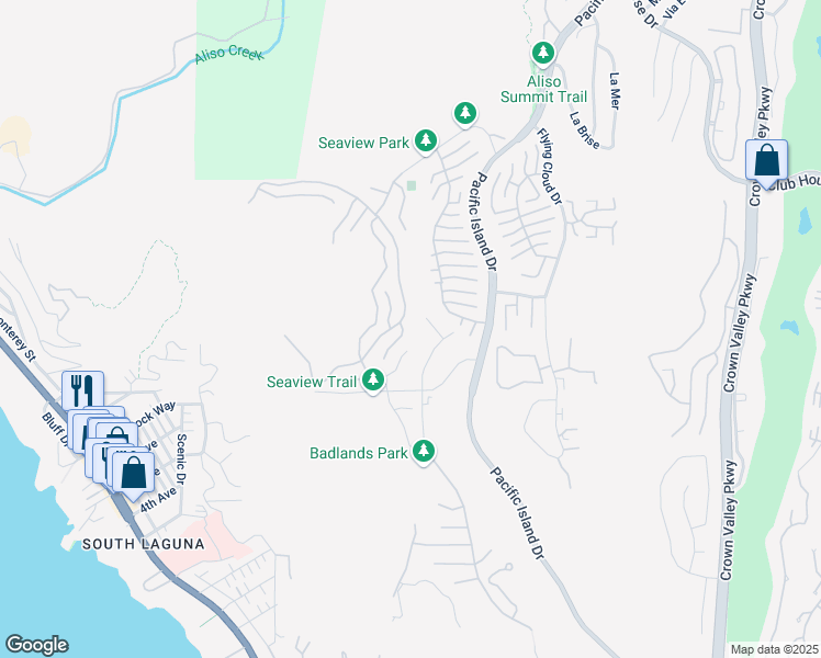 map of restaurants, bars, coffee shops, grocery stores, and more near 8 Toulon in Laguna Niguel