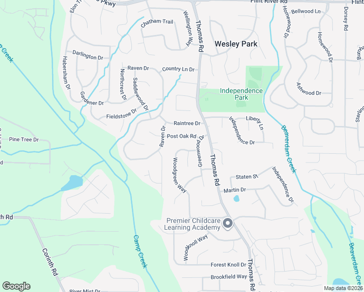 map of restaurants, bars, coffee shops, grocery stores, and more near 9080 Woodgreen Way in Jonesboro
