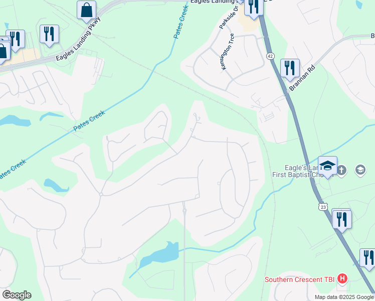map of restaurants, bars, coffee shops, grocery stores, and more near 805 Cog Hill in McDonough