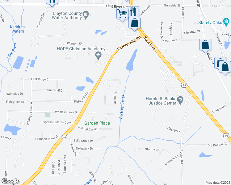 map of restaurants, bars, coffee shops, grocery stores, and more near 9099 Jenni Circle in Jonesboro