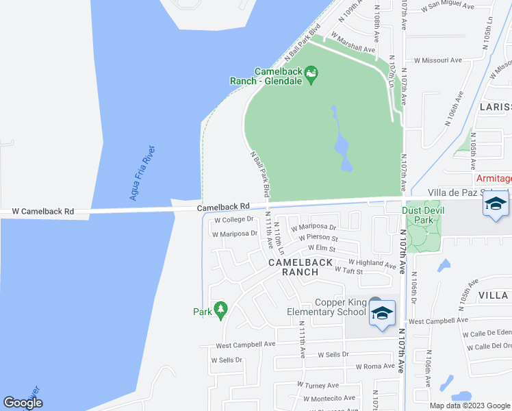 map of restaurants, bars, coffee shops, grocery stores, and more near in Phoenix