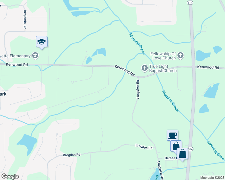 map of restaurants, bars, coffee shops, grocery stores, and more near 130 Thornton Drive in Fayetteville