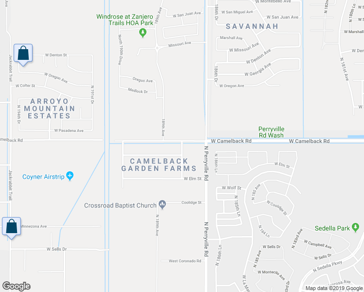 map of restaurants, bars, coffee shops, grocery stores, and more near 5314 North 188th Avenue in Litchfield Park