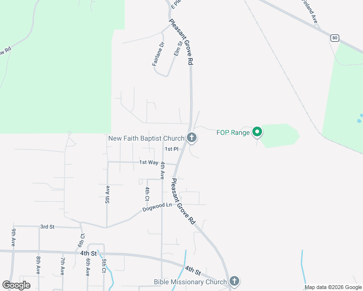 map of restaurants, bars, coffee shops, grocery stores, and more near 306 1st Street in Pleasant Grove