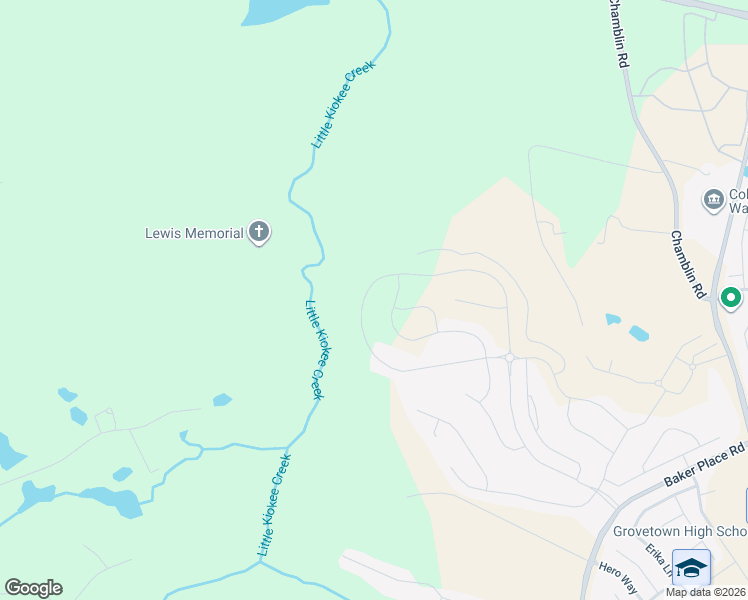 map of restaurants, bars, coffee shops, grocery stores, and more near 151 Misty Woods Drive in Grovetown