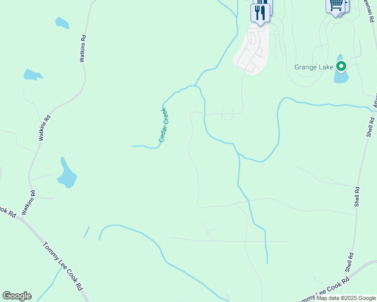 map of restaurants, bars, coffee shops, grocery stores, and more near 11821 Serenbe Lane in Chattahoochee Hills