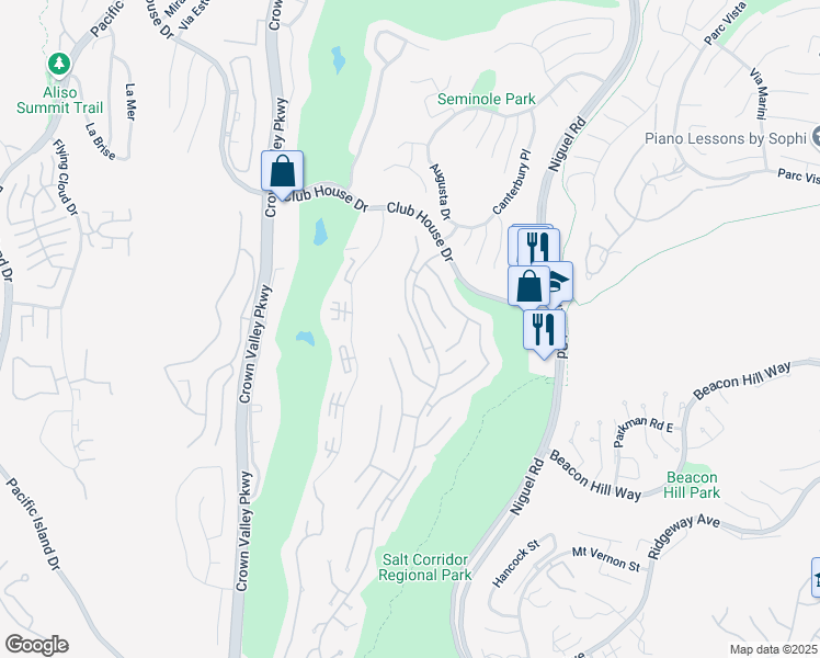 map of restaurants, bars, coffee shops, grocery stores, and more near 43 Hastings in Laguna Niguel