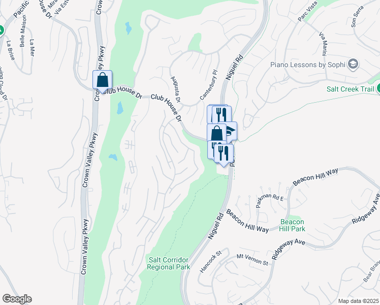 map of restaurants, bars, coffee shops, grocery stores, and more near 30 Westcliff in Laguna Niguel