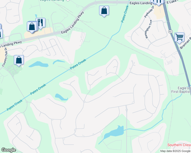 map of restaurants, bars, coffee shops, grocery stores, and more near 832 Chalet Hills in McDonough
