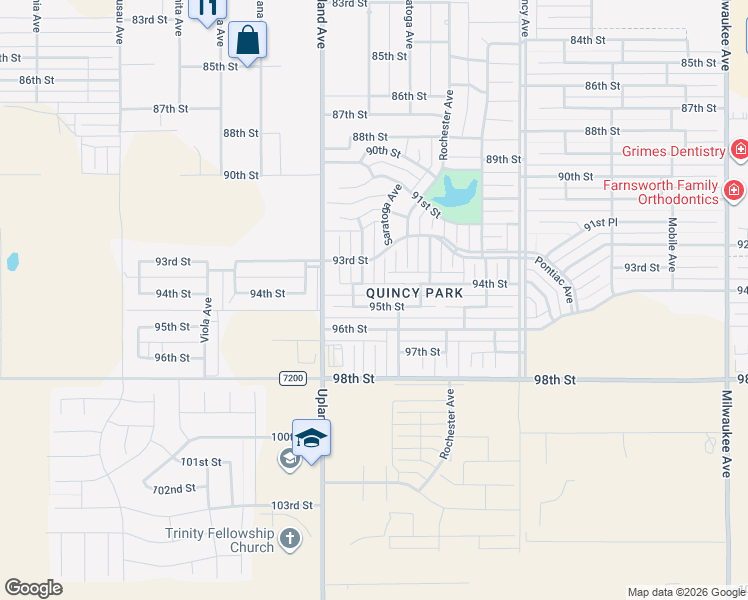 map of restaurants, bars, coffee shops, grocery stores, and more near 7049 94th Street in Lubbock