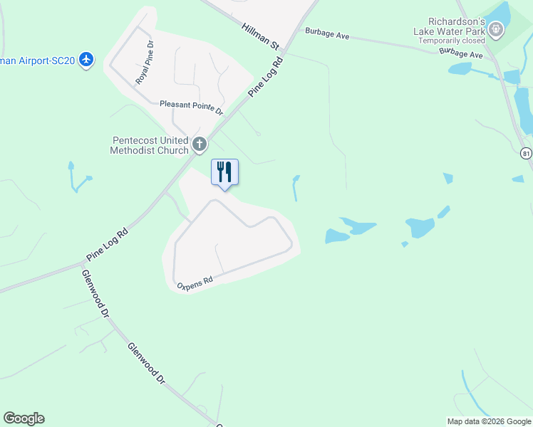 map of restaurants, bars, coffee shops, grocery stores, and more near 1424 Oxpens Road in Warrenville