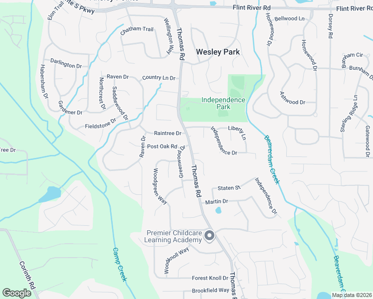 map of restaurants, bars, coffee shops, grocery stores, and more near 9069 Thomas Road in Jonesboro