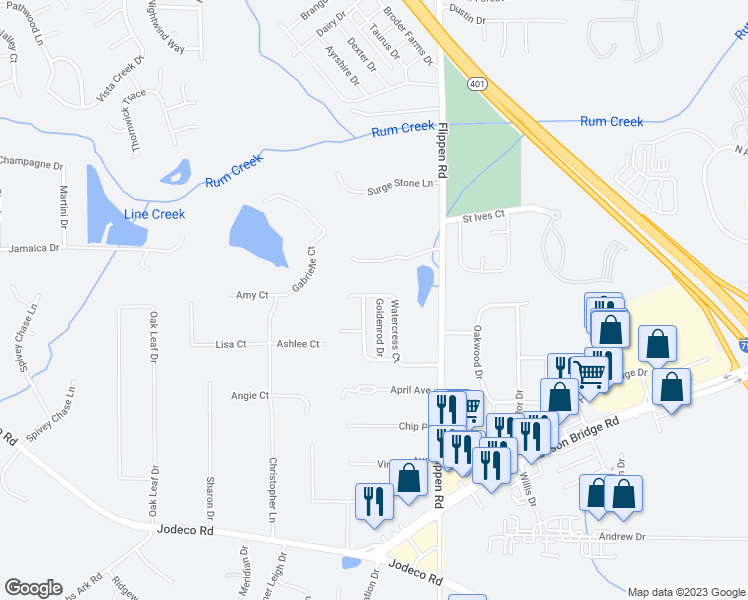 map of restaurants, bars, coffee shops, grocery stores, and more near 337 Goldenrod Drive in Stockbridge
