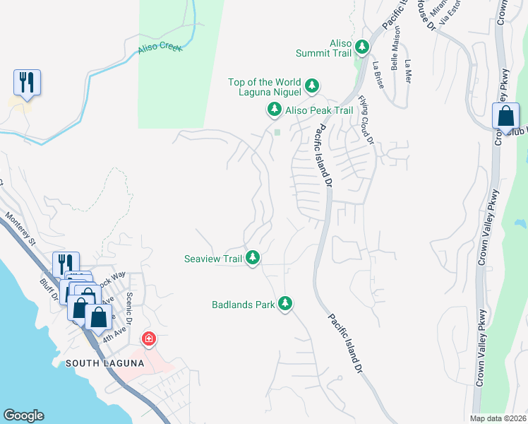 map of restaurants, bars, coffee shops, grocery stores, and more near 7 Saint Maxime in Laguna Niguel