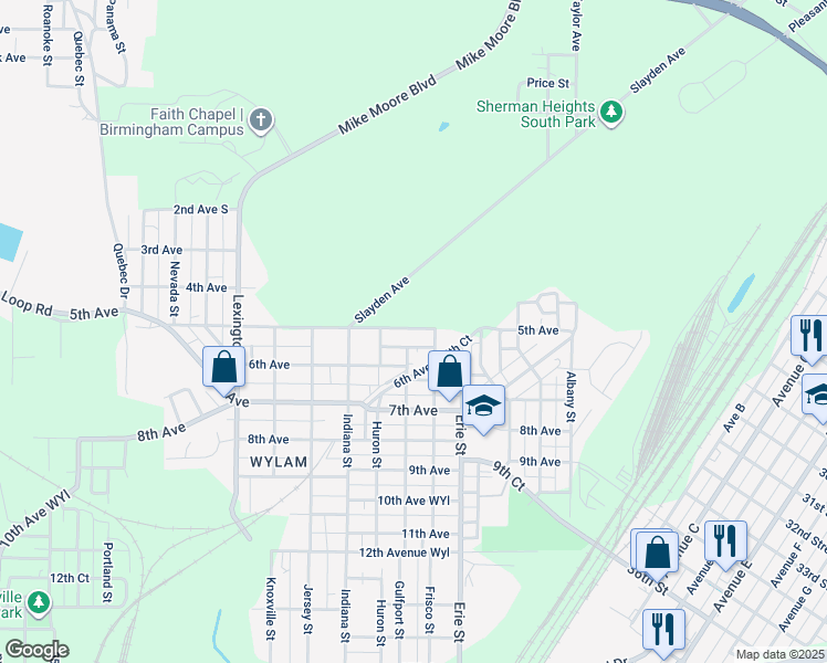 map of restaurants, bars, coffee shops, grocery stores, and more near 4311 5th Avenue in Birmingham