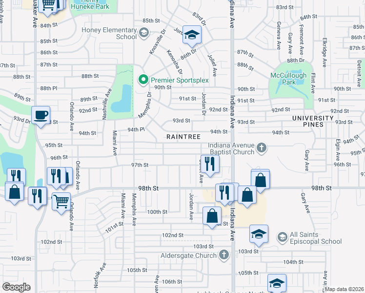 map of restaurants, bars, coffee shops, grocery stores, and more near in Lubbock
