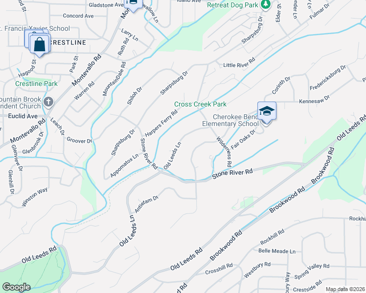 map of restaurants, bars, coffee shops, grocery stores, and more near 4221 Old Leeds Lane in Birmingham