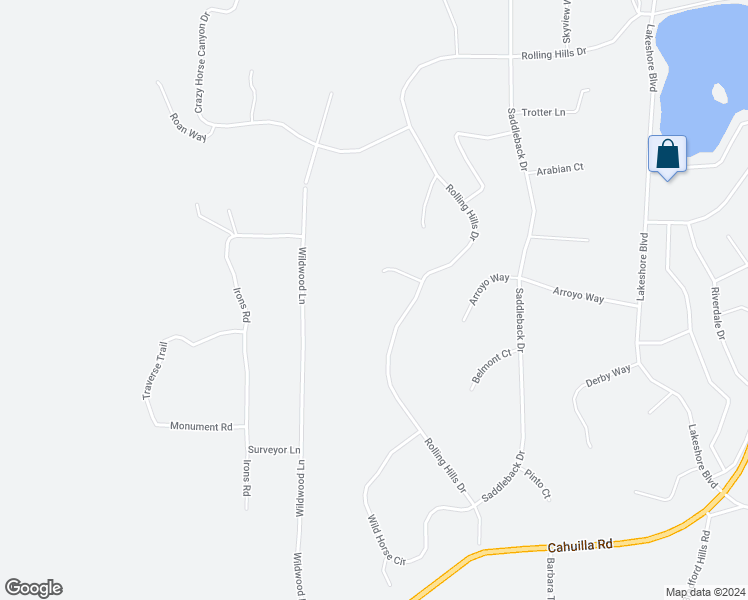 map of restaurants, bars, coffee shops, grocery stores, and more near Rolling Hills Drive in Riverside County