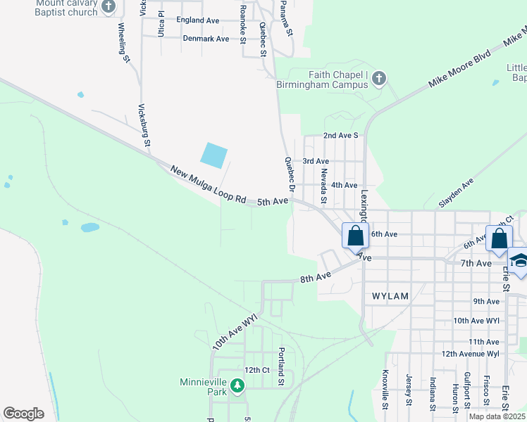 map of restaurants, bars, coffee shops, grocery stores, and more near 5219 Loop Road in Birmingham