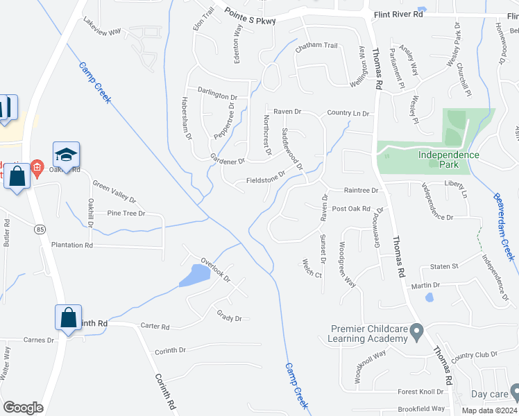 map of restaurants, bars, coffee shops, grocery stores, and more near 9061 Southcrest Court in Jonesboro