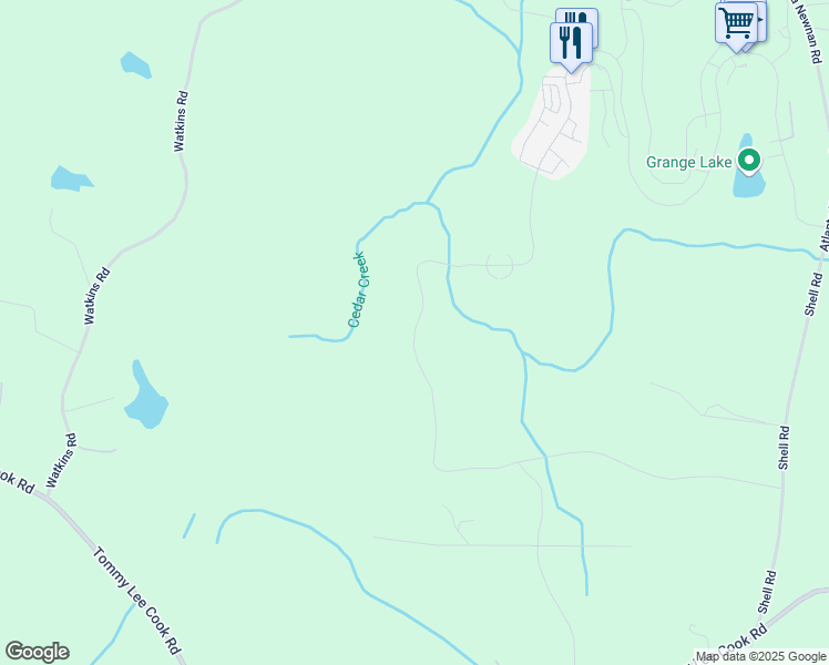 map of restaurants, bars, coffee shops, grocery stores, and more near 11798 Serenbe Lane in Chattahoochee Hills