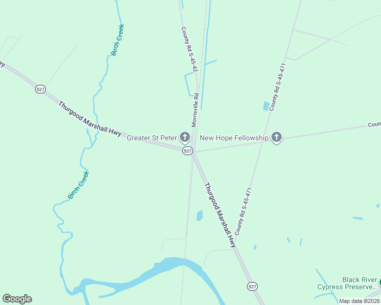 map of restaurants, bars, coffee shops, grocery stores, and more near 9604 Thurgood Marshall Highway in Andrews