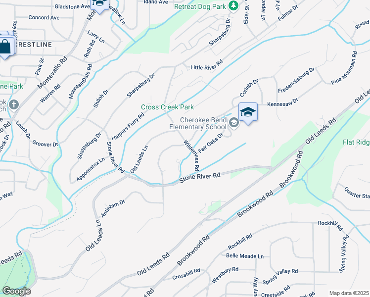 map of restaurants, bars, coffee shops, grocery stores, and more near 4237 Kennesaw Drive in Birmingham