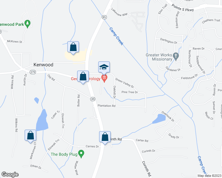 map of restaurants, bars, coffee shops, grocery stores, and more near 249 Oakhill Drive in Fayetteville