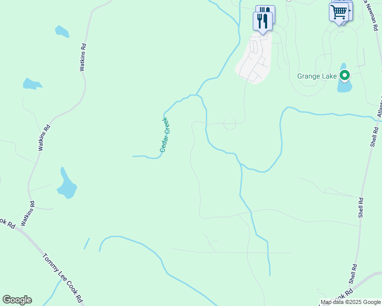 map of restaurants, bars, coffee shops, grocery stores, and more near 11792 Serenbe Lane in Chattahoochee Hills