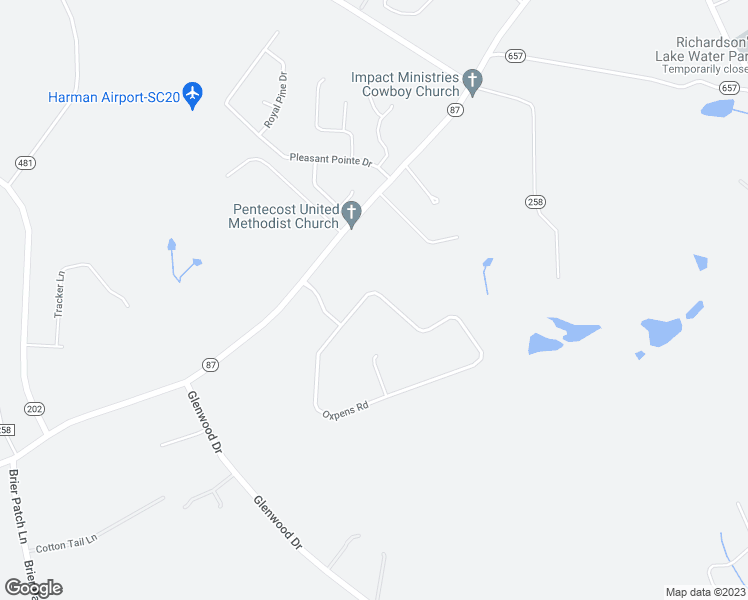 map of restaurants, bars, coffee shops, grocery stores, and more near 1547 Oxpens Road in Warrenville