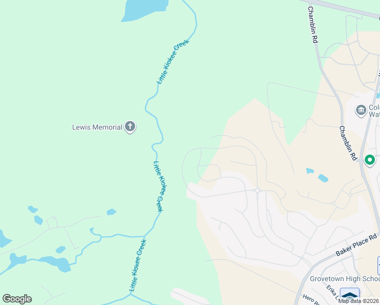 map of restaurants, bars, coffee shops, grocery stores, and more near 151 Misty Woods Drive in Grovetown