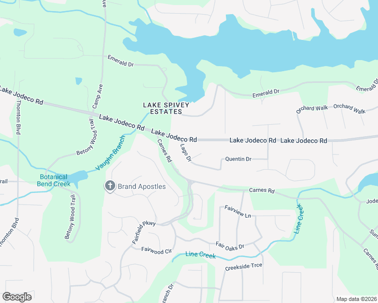 map of restaurants, bars, coffee shops, grocery stores, and more near 2330 Lago Drive in Jonesboro