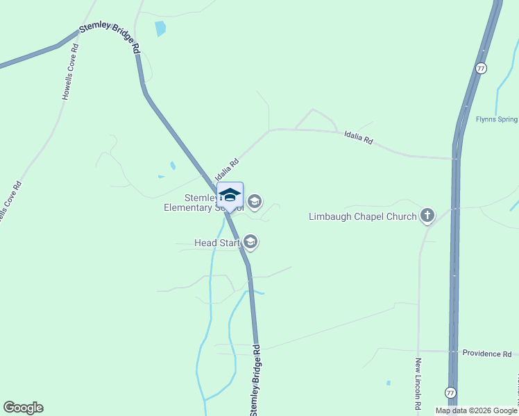 map of restaurants, bars, coffee shops, grocery stores, and more near 2760 Stemley Bridge Road in Talladega