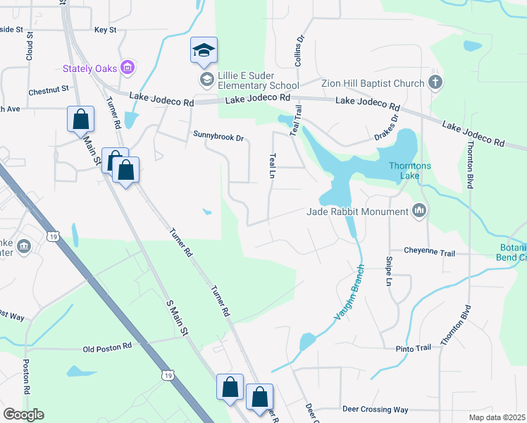 map of restaurants, bars, coffee shops, grocery stores, and more near 9035 Teal Lane in Jonesboro