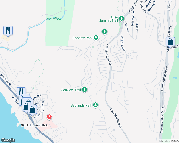 map of restaurants, bars, coffee shops, grocery stores, and more near 23 Saint Maxime in Laguna Niguel