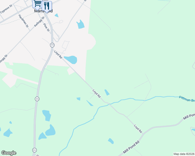 map of restaurants, bars, coffee shops, grocery stores, and more near 265 Loyd Road in Mansfield