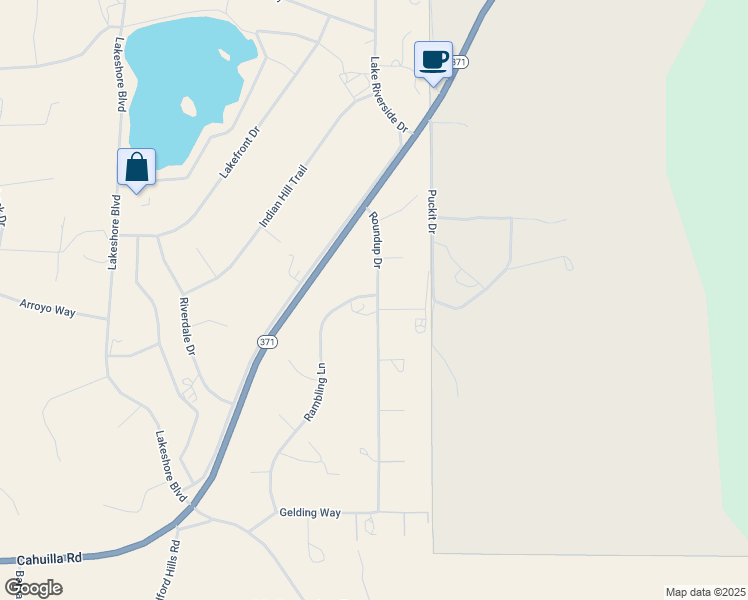 map of restaurants, bars, coffee shops, grocery stores, and more near Rambling Lane in Lake Riverside