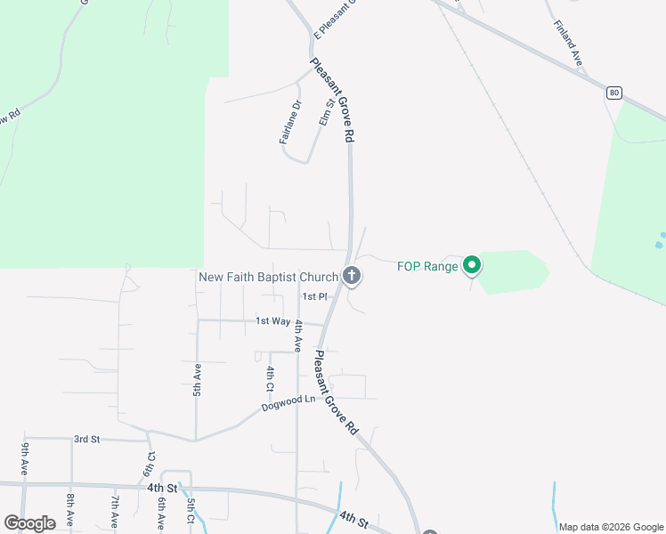 map of restaurants, bars, coffee shops, grocery stores, and more near 306 1st Street in Pleasant Grove