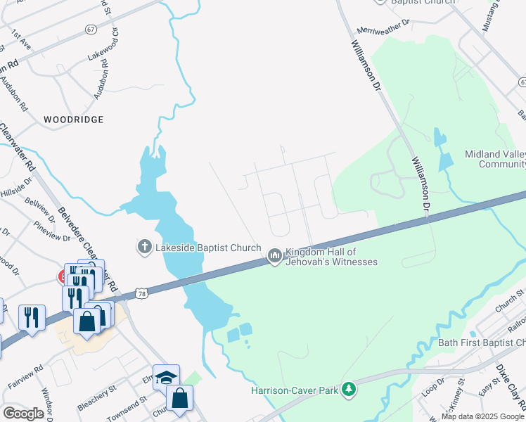 map of restaurants, bars, coffee shops, grocery stores, and more near 4076 Jefferson Davis Highway in Graniteville