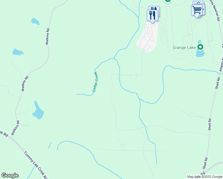 map of restaurants, bars, coffee shops, grocery stores, and more near 11774 Serenbe Lane in Chattahoochee Hills