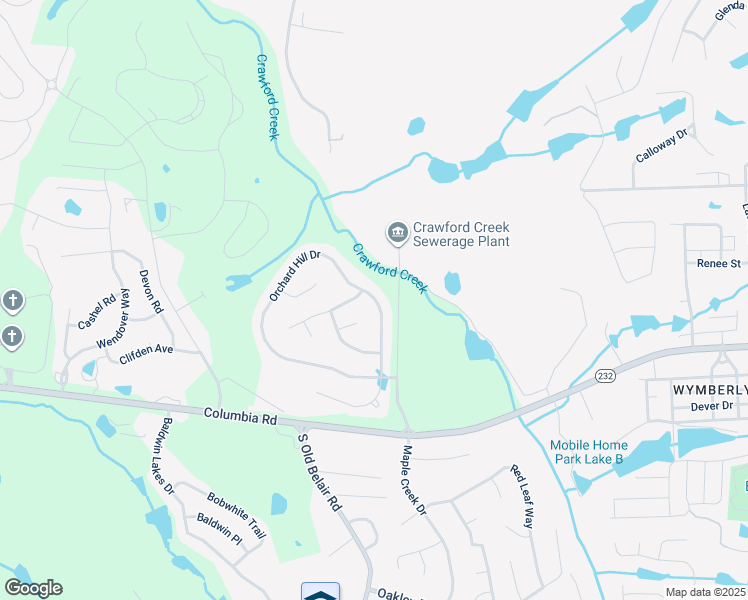 map of restaurants, bars, coffee shops, grocery stores, and more near 4907 Orchard Hill Drive in Grovetown