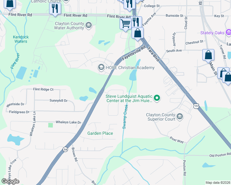 map of restaurants, bars, coffee shops, grocery stores, and more near 9042 Jenni Circle in Jonesboro