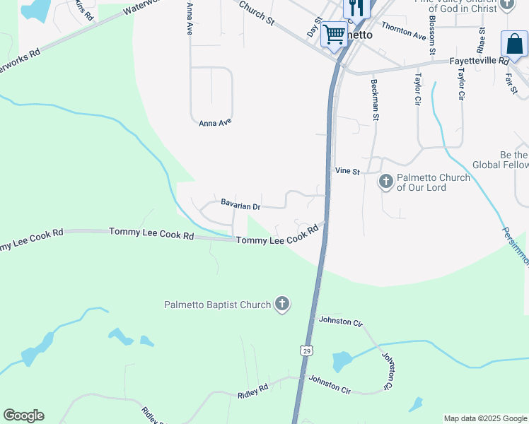 map of restaurants, bars, coffee shops, grocery stores, and more near 508 Bavarian Drive in Palmetto