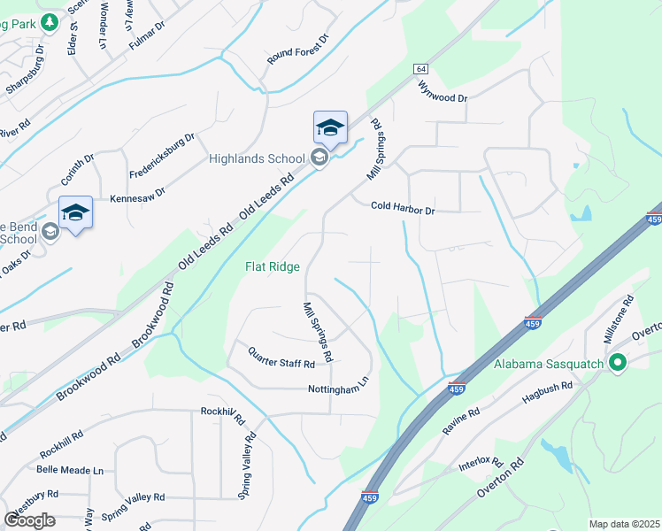 map of restaurants, bars, coffee shops, grocery stores, and more near 4901 Great Oak Circle in Birmingham