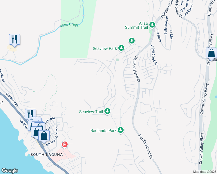 map of restaurants, bars, coffee shops, grocery stores, and more near 5 Saint Maxime in Laguna Niguel