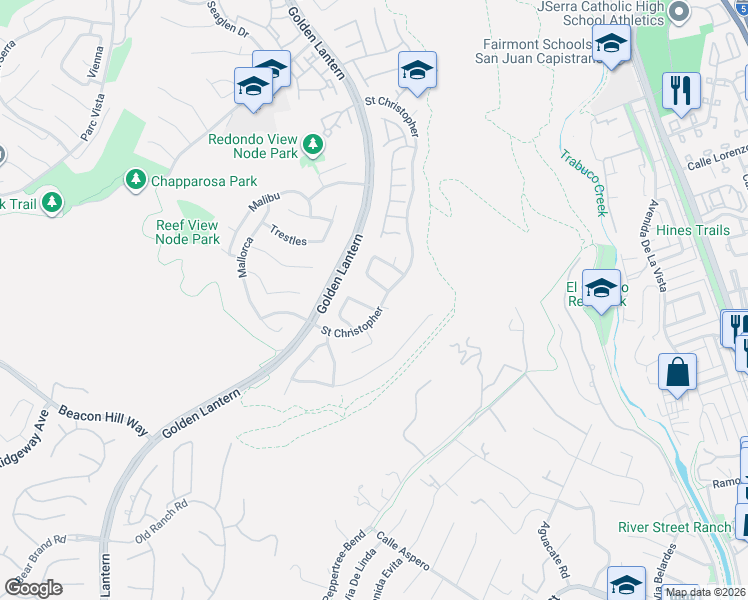 map of restaurants, bars, coffee shops, grocery stores, and more near 36 Viewpoint Place in Laguna Niguel