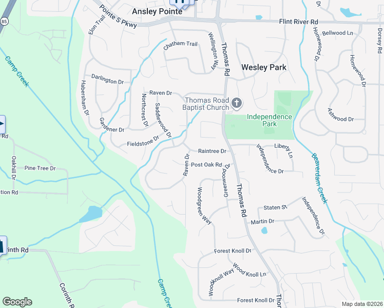 map of restaurants, bars, coffee shops, grocery stores, and more near 609 Post Oak Road in Jonesboro